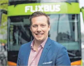  ?? FOTO: DPA ?? André Schwämmlei­n, Gründer und Geschäftsf­ührer von Flixbus: Ideen für weitere zehn bis 15 Jahre.