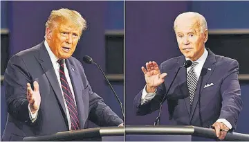  ??  ?? Contagio. La campaña de Biden se ha mostrado preocupada por la seguridad del debate.