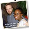  ??  ?? in and Stuart Aisha and PBaeutlh days agtoheir dating five years