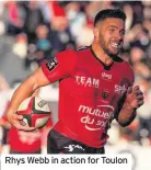  ??  ?? Rhys Webb in action for Toulon