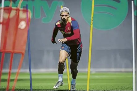  ?? FOTO: FCB ?? Ronald Araujo se entrenó este jueves por primera vez con el grupo Aunque podría ser reservado este sábado ante la UD Las Palmas