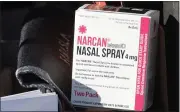  ??  ?? The Spahr Center offers Narcan, the brand-name naloxone nasal spray, to help reverse opioid overdoses. The center distribute­s hundreds of kits a year.