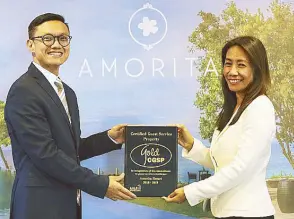  ??  ?? One-of Collection CEO Atty. Nikki Cauton and COO Lyba Godio. Amorita, which One-Of Collection operates, was recently recognized by the American Hotel and Lodging Educationa­l Institute (AHLEI), and also got its 2nd win at the Conde Nast Johansens’ Excellence Awards 2019, again under the Best for Service category.