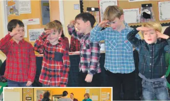 ?? 20_c05southen­dburns02 ?? Pre-fives, P1, P2 and P3 pupils enthusiast­ically reciting The Snawman.