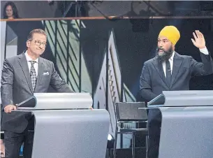  ?? SEAN KILPATRICK THE CANADIAN PRESS FILE PHOTO ?? Bloc Québécois Leader Yves-François Blanchet and NDP Leader Jagmeet Singh find themselves united in their demand that the federal government apologize for the civil rights abuses committed under the cover of the War Measures Act, Chantal Hebert writes.