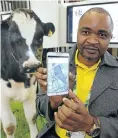  ?? Picture: Jackie Clausen ?? Mark Ngwenya at his Cattle-Watch stand at the ITU Telecom World 2018 conference in Durban.