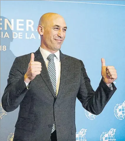  ?? FOTO: EFE ?? Luis Rubiales fue elegido como nuevo presidente de la Real Federación Española de Fútbol