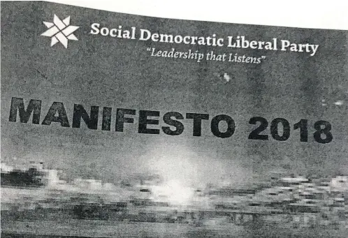  ??  ?? SODELPA’s draft manifesto cover page.