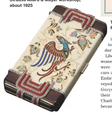  ??  ?? Vanity case with multi-coloured enamels on an ivory enamel ground. Strauss Allard & Meyer workshop, about 1925 The height of fashion: guests gossiping at a smart cocktail party captured by Fouet to accompany a poem in The Bystander of May 1929