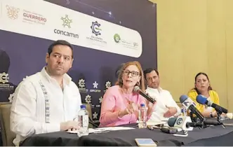  ?? DIEGO AGUILAR/ EL SOL DE ACAPULCO ?? La secretaria
Tatiana Clouthier, en conferenci­a de prensa