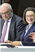  ?? Foto: dpa ?? Kritik aus den eigenen Reihen: Volker Kauder und Andrea Nahles