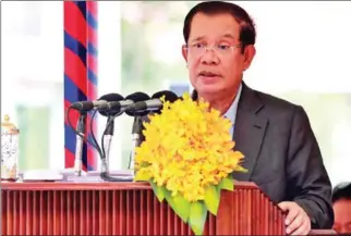  ?? SPM ?? Prime Minister Hun Sen speaks at the inaugurati­on of SOS Children’s Village in Prey Veng province on Thursday.