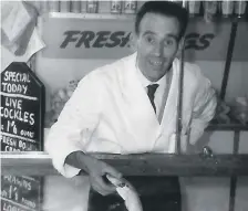  ??  ?? Albert Speller in the shop - in Albert Road, Southsea - he managed in the 1950s for Sydney Slape.