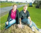  ?? Photo / file ?? Lisa and Malcolm Collins at SH1 north of Houhora where their son Grant was fatally injured after getting off a school bus.