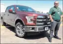  ??  ?? Friendly Ford The 2017 Ford King Ranch F-150 has proved popular because of its features. With the truck is dealership internet sales consultant Tyler Wade.