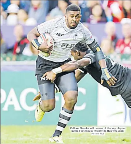  ?? Picture: FILE ?? Kalione Nasoko will be one of the key players in the Fiji team in Townsville this weekend.