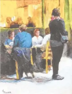  ?? CONTRIBUTE­D PHOTO ?? “On Broad Street,” an acrylic on paper by James Tucker.