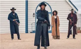  ?? Photograph: David Lee/Netflix ?? Gunslinger­s led by Regina King in The Harder They Fall.