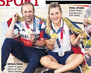  ?? ?? MEDAL HAUL Jason & Laura Kenny at the Tokyo Games