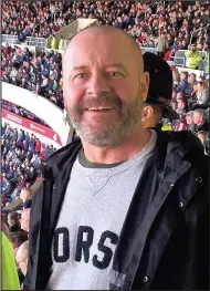  ??  ?? Stewart Gray, from Hinckley, who is in a coma following an attack by Russian fans in Marseille