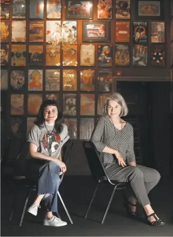  ?? Liz Hafalia / The Chronicle ?? Ashley Graham (left), marketing manager of the Fillmore, took over posterprod­uction duties from Arlene Owseichik, who is retiring but still doing consulting work.