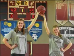  ?? PETE BANNAN — DIGITAL FIRST MEDIA ?? Abbey Shea, right, averaged 11 points and 7 rebounds, while Grace Ferguson, left, averaged 12 points, 10 rebounds and 3 blocks for West Chester Henderson.