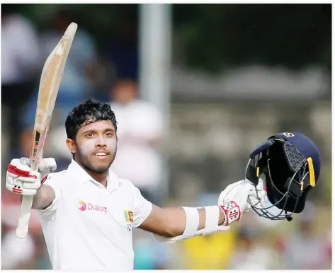  ??  ?? Sri Lanka’s Kusal Mendis celebrates his century. (Reuters)