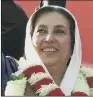  ??  ?? BENAZIR BHUTTO: The leader of the opposition was killed by a suicide bomber in 2007.