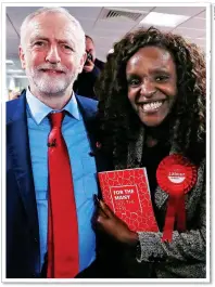  ??  ?? DEFIANT: Fiona Onasanya, with the Labour leader, is a devout ‘Corbynista’