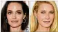  ??  ?? Actresses Angelina Jolie (left) and Gwyneth Paltrow both have come forward to say they had negative experience­s with movie mogul Harvey Weinstein.