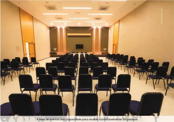  ??  ?? A área de eventos tem capacidade para receber confortave­lmente 150 pessoas