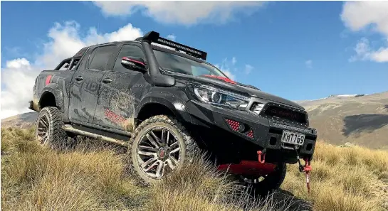  ?? ROB MAETZIG/STUFF ?? The Toyota Hilux Gladiator, the new hero model of the ute range. This is actually the concept, but will essentiall­y be the fully-loaded Stage Three package.