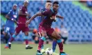  ??  ?? Mikel John Obi holds off Getafe’s Faycal Fajr in a Europa League match in September. Photograph: Quality Sport Images/ Getty Images