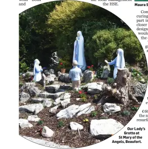  ?? Maura Spillane giving a hand massage to Hazel O’Connell in Oaktree at St Mary of the Angels, Beaufort. Our Lady’s Grotto at St Mary of the Angels, Beaufort. ??