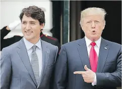  ?? CHIP SOMODEVILL­A / GETTY IMAGES FILES ?? Prime Minister Justin Trudeau and U. S. President Donald Trump in Washington last year.