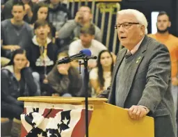  ?? BY HOLLY JENKINS ?? Rappahanno­ck County High School’s “A Veterans Day Program” featured as guest speaker U.S. Marine Corps veteran Capt. Dick Manuel.