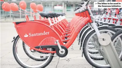  ??  ?? &gt; The bikes to be used in the Swansea initiative