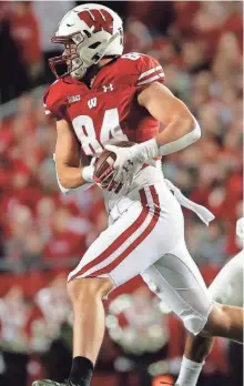  ?? / MILWAUKEE JOURNAL SENTINEL MARK HOFFMAN ?? Wisconsin tight end Jake Ferguson could be a Day 3 pick in the NFL draft later this month.