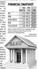  ??  ?? The gross non-performing asset ratios of the five banks Moody’s rates fell by an average of about 100 basis points as of the end of 2020 from a year ago