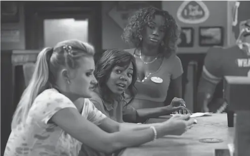  ?? MONGREL MEDIA ?? From left, AJ Michalka as Krista, Regina Hall as Lisa, and Shayna Mchayle as Danyelle in Andrew Bujalski’s Support the Girls.