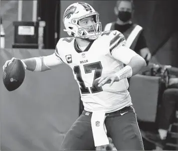  ?? RICK SCUTERI/AP ?? QB Josh Allen will lead the Bills against the Chargers on Sunday. In 2018, Allen faced the Chargers in his first NFL start.