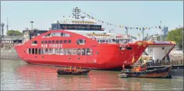  ??  ?? A view of Mumbai-alibaug Ro-ro car ferry during the inaugural ceremony at Ferry Wharf in Mumbai