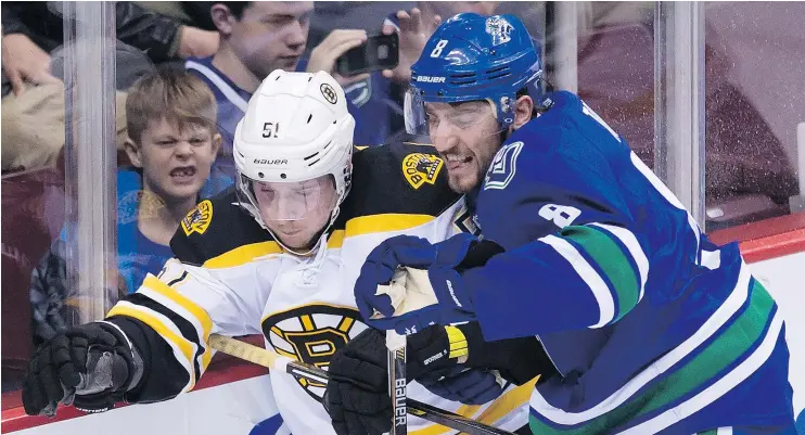  ?? — CP FILES ?? Chris Tanev showed ‘true grit,’ according to teammate Brandon Sutter, after grinding out a season that included the mumps, an ankle injury and a severe bout of flu.