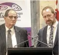  ?? KEVIN STENT/STUFF ?? Former National MP Chester Borrows, left, has been appointed to head a criminal justice reform advisory group, as announced at a press conference by Justice Minister Andrew Little at Parliament.