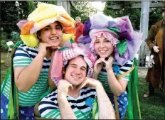  ??  ?? Young “studio singers” (from left) Bo Shimmin, Harding University student Benjamin Rorabaugh and Mikeila McQueston are part of the ensemble for Opera in the Ozarks’ outreach production of Jack and the Beanstalk, touring throughout Northwest Arkansas...