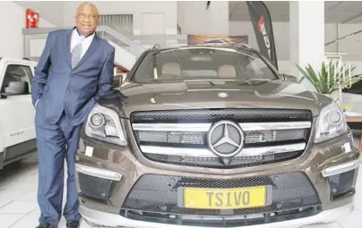  ??  ?? Flamboyant businessma­n and National Assembly member for Zvimba South Phillip Chiyangwa advertises his roots with the help of personalis­ed “Tsivo” number plates.- Picture by Kudakwashe Hunda