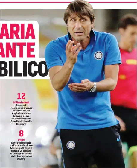  ?? LAPRESSE ?? Antonio Conte, 50 anni, prima stagione all’Inter