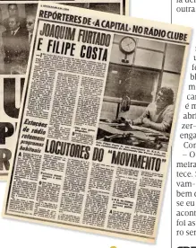  ?? ?? ▲
A reportagem no jornal A Capital que saiu no dia 26 de abril de 1974