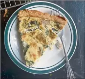  ?? GRETCHEN MCKAY — PITTSBURGH POST-GAZETTE — TNS ?? This easy-to-make spinach and mushroom quiche is perfect for a light dinner or fancy brunch.