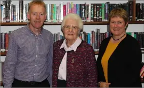  ??  ?? Brendan Daly, Sr. Madeleine Hayes, FCJ and Frances Threadgold, Principal.